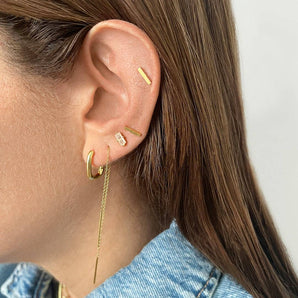 Threader Earrings, Yellow Gold