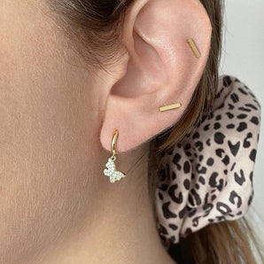 Butterfly Huggie Earrings, Gold