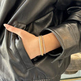 skinny bangle set in gold, silver and gunmetal
