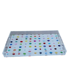 Lucite Colorful Dots Tray