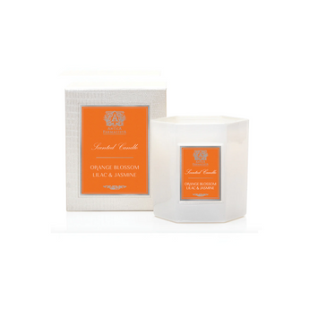 Orange Blossom Lilac & Jasmine Candle. Antica Farmacista. Luxury candle. Soy blend candle. Octagonal candle in luxury box.