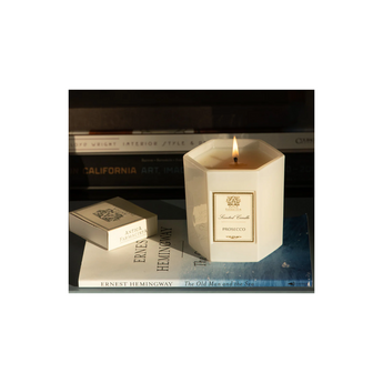 Prosecco Candle. Antica Farmcista luxury candle. Octagonal candle.