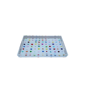Lucite Colorful Dots Tray
