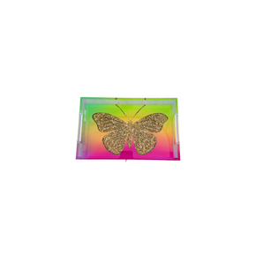 Lucite Small Neon Butterfly Tray