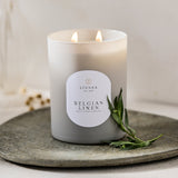 This Belgian Linen 2 Wick Candle features a matte grey glass vessel and two hand-crafted wicks with carefully selected, high quality ingredients for an irresistible scent. Perfect for any setting.