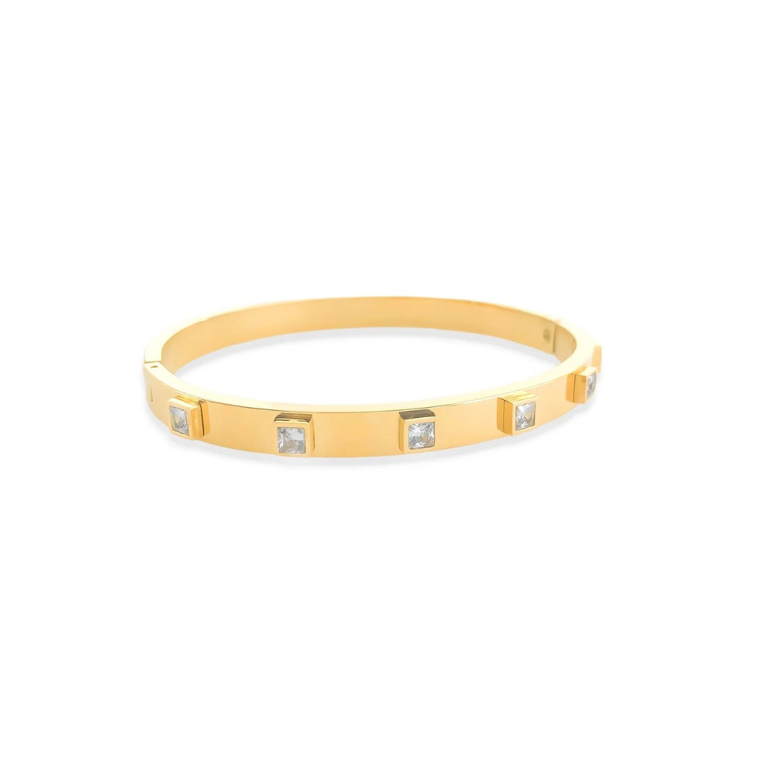 stainless steel bangle cz bangle