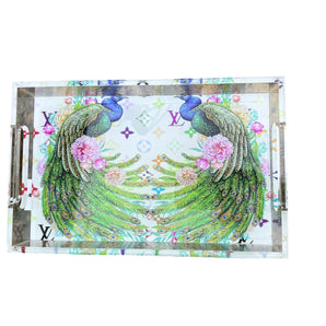 Lucite Small LV Peacock Tray