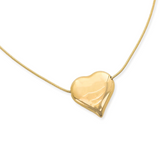 puffy heart necklace. water resistant