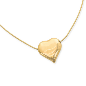 puffy heart necklace. water resistant