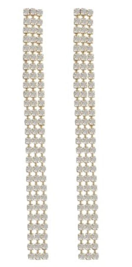 long crystal chain earrings