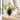 Acrylic Bubble Cube Vase, Black styled on an entryway console with white flowers under a round mirror