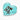 Aqua heart acrylic napkin weight with Hebrew Ahava lettering