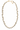 Gold chain necklace with black bead fringe drops on a white background