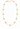 Gold clover charm necklace on a white background