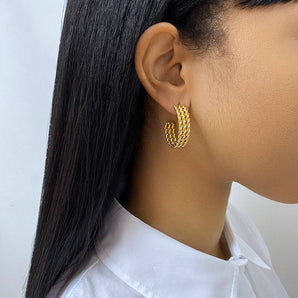 Flat Cable Hoops gold