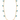 Gold chain necklace with blue evil eye charms on a white background
