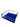 Indigo blue scalloped acrylic cocktail napkin holder, angled view