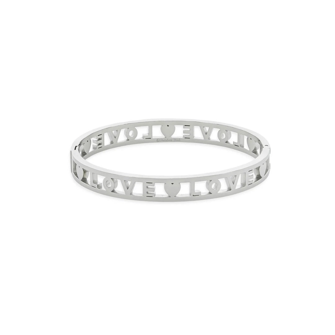 silver bangle rhodium plated bangle