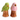 Side view of ceramic parrot salt and pepper shakers
