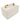 Angled view of white box with gold top handle