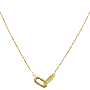 Pave Link Necklace gold