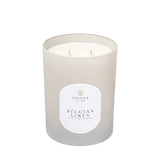 This Belgian Linen 2 Wick Candle features a matte grey glass vessel and two hand-crafted wicks with carefully selected, high quality ingredients for an irresistible scent. Perfect for any setting.