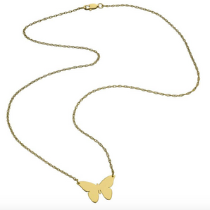 Mariah 1/2 '' Butterfly Necklace-Gold Vermeil