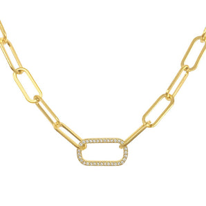 Paper Clip Chain with Oversized Link Necklace gold