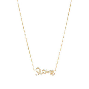 Cursive Love Necklace yellow gold