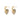 Five and Two Shoshanna gold huggies with pavé heart charms